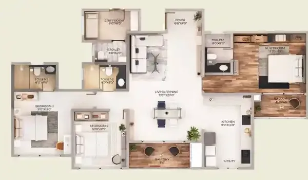Featured Image of Sattva Sukham 3.5 BHK Floor Plan